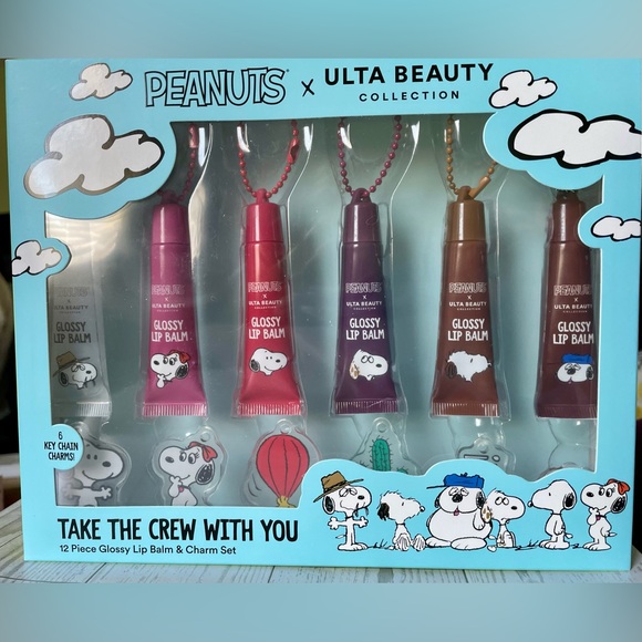 NIB Peanuts x UBC Take The Crew With You Glossy Lip Balm and Keychain Set LE - Picture 7 of 10